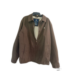 U.S Polo Assn Brown Fleect Lined Jacket Men's XL Full Zip Jacket Casual Coat